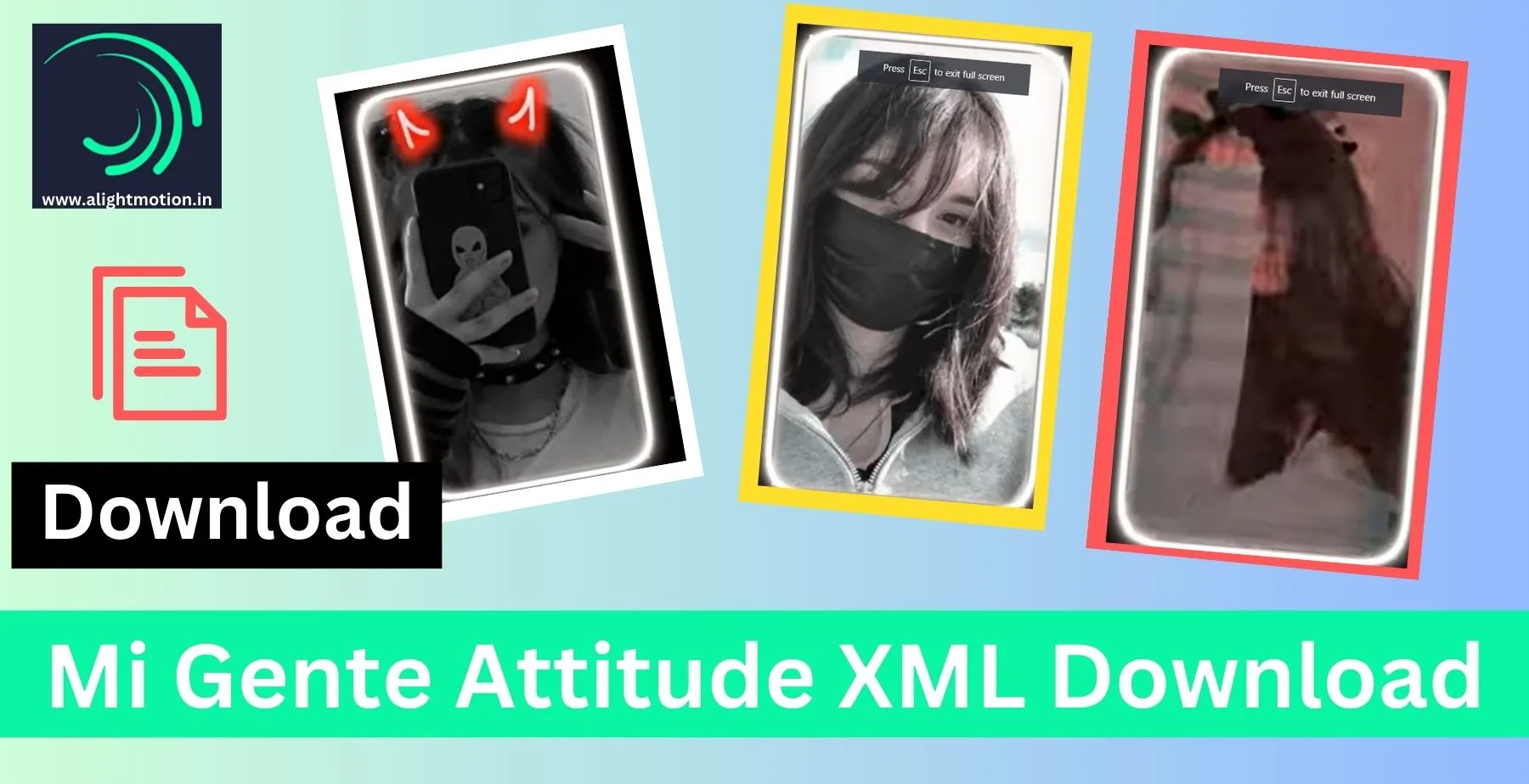 Mi Gente attitude alight motion mod apk xml file download for free